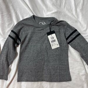 🆕 Chaser Kids Gray Long Sleeve Tee with Black Stripe Accents